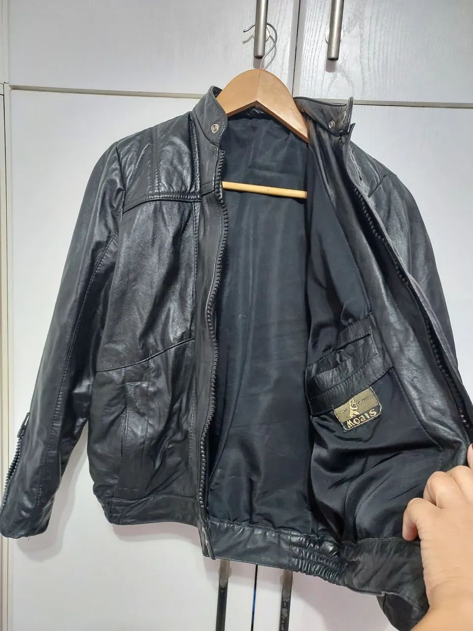 Jaqueta de couro legítimo preta veste até o número 44 - Foto 3