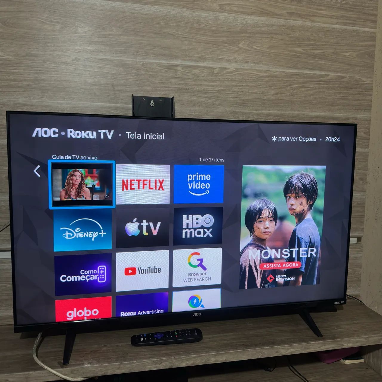 Smart TV 43 full hd dled Roku AOC - Nova, 5 meses de uso - Netflix/YouTube?