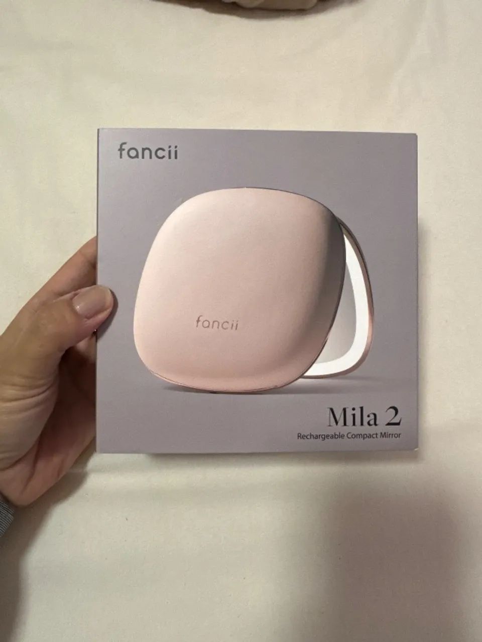 Espelho compacto Fancii Mila 2 com luz LED de ampliação de 10x/1x