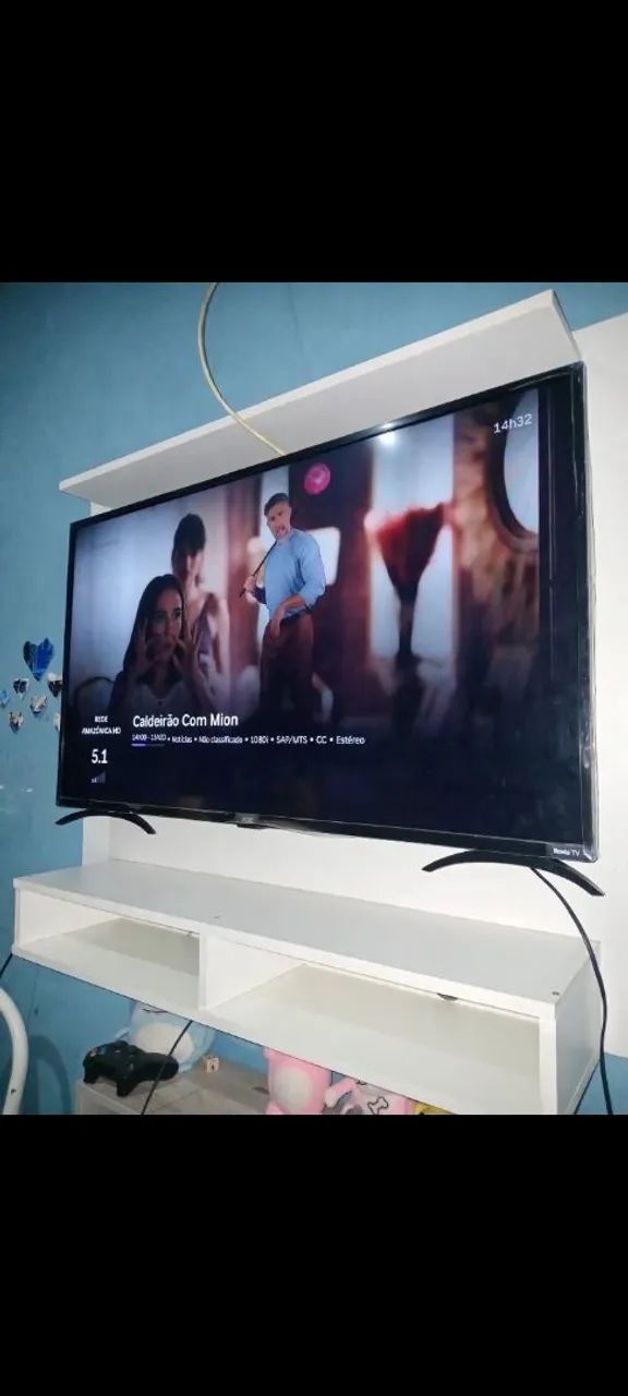 Vendo tv 43polegadas   e suporte branco  - Foto 3