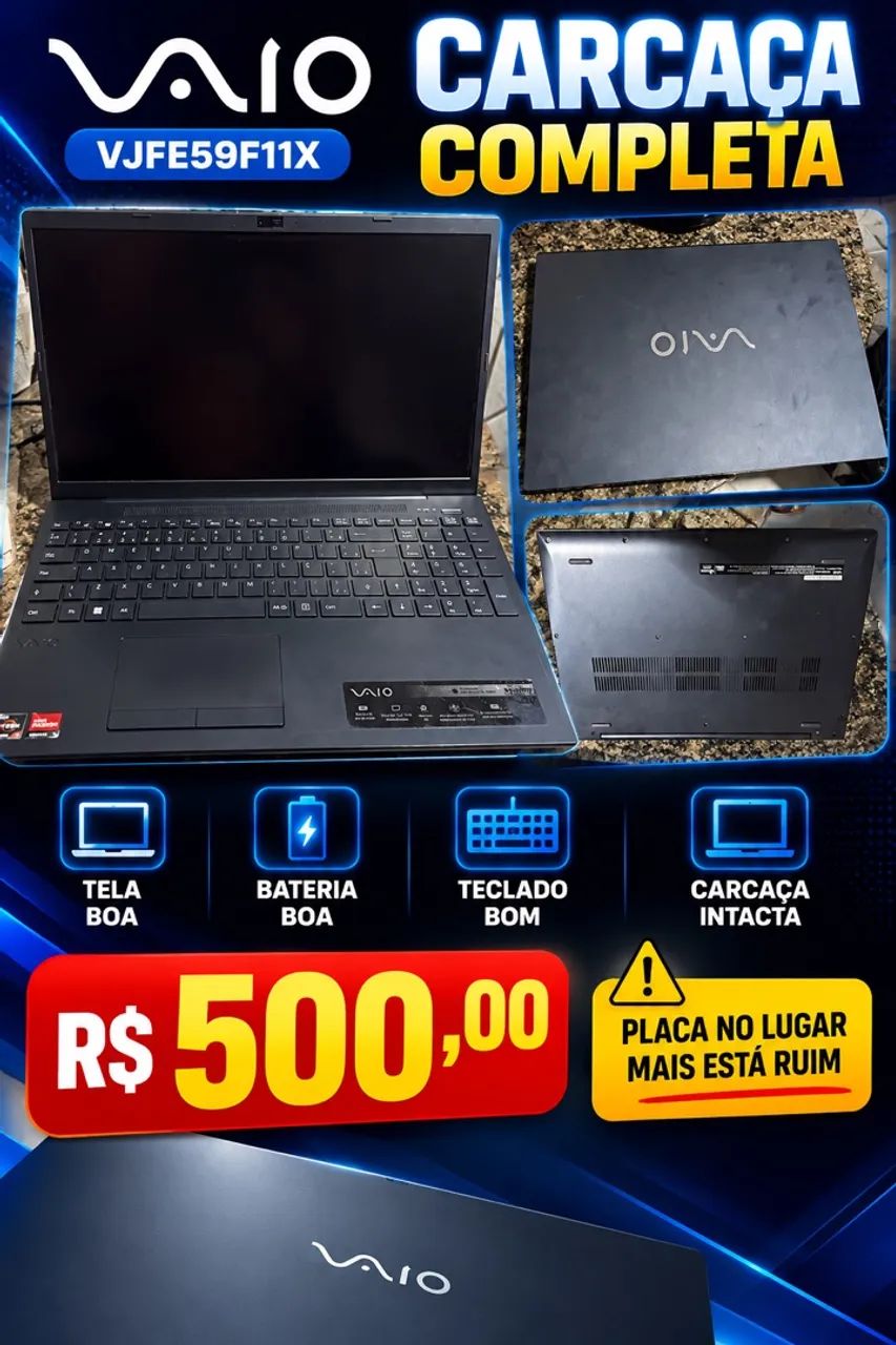 Carcaça Sony vaio vjfe59f11x completa 