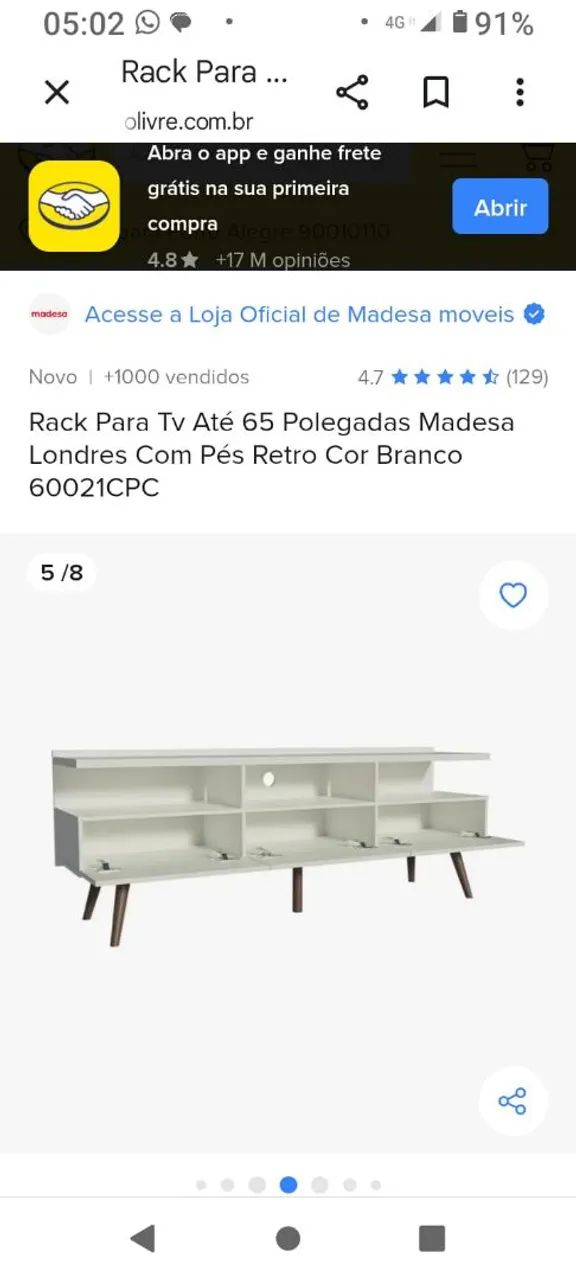 Rack para TV até 65 polegadas Madesa londres - Foto 4