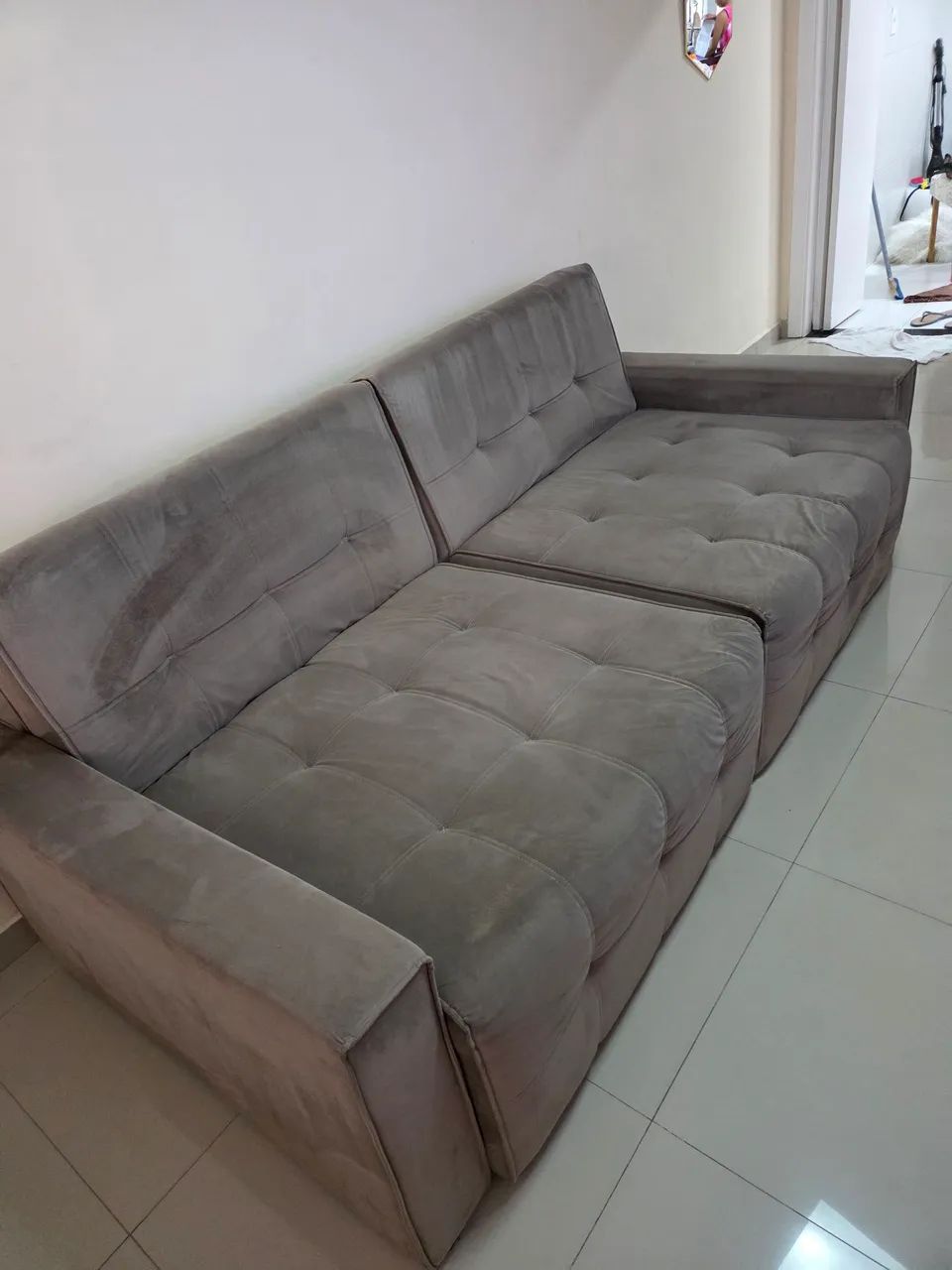 Sofa Cama Caixa zero cinza em perfeito estado 2,35 - Foto 3
