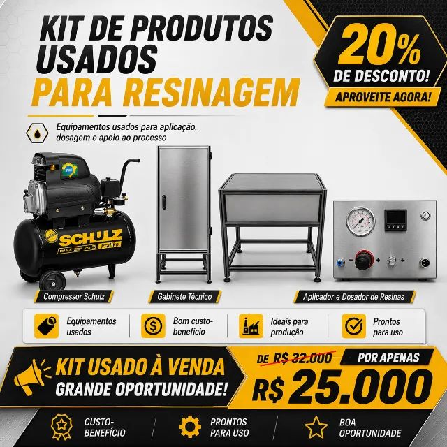 KIT DE EQUIPAMENTOS PARA RESINAGEM