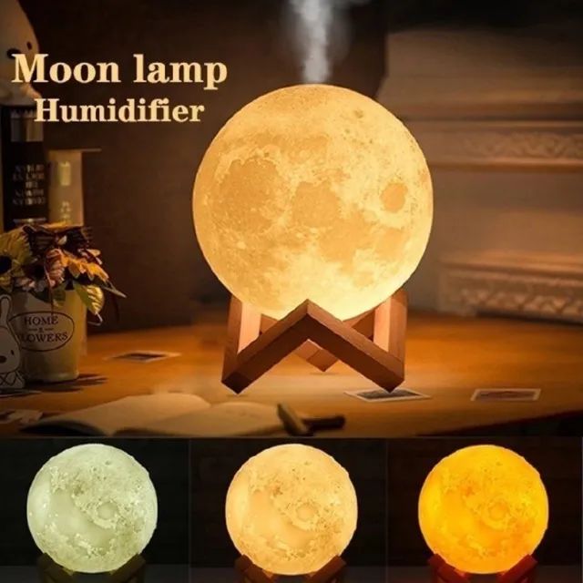 Umidificador 2 em 1 Lua 3D 900ml com Luminária e Difusor de Aromas - Foto 4