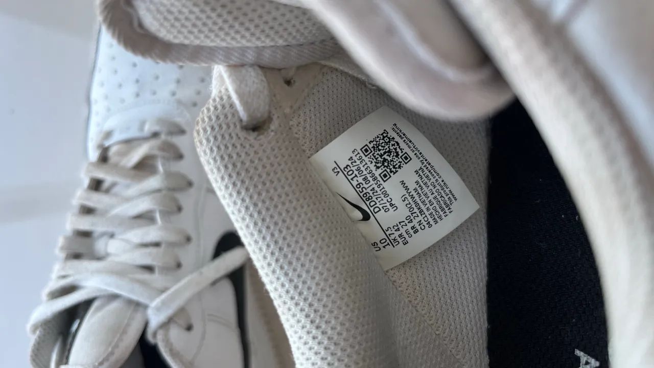  NIKE AIR FORCE 1 '07 BRANCO/PRETO ORIGINAL - Foto 3