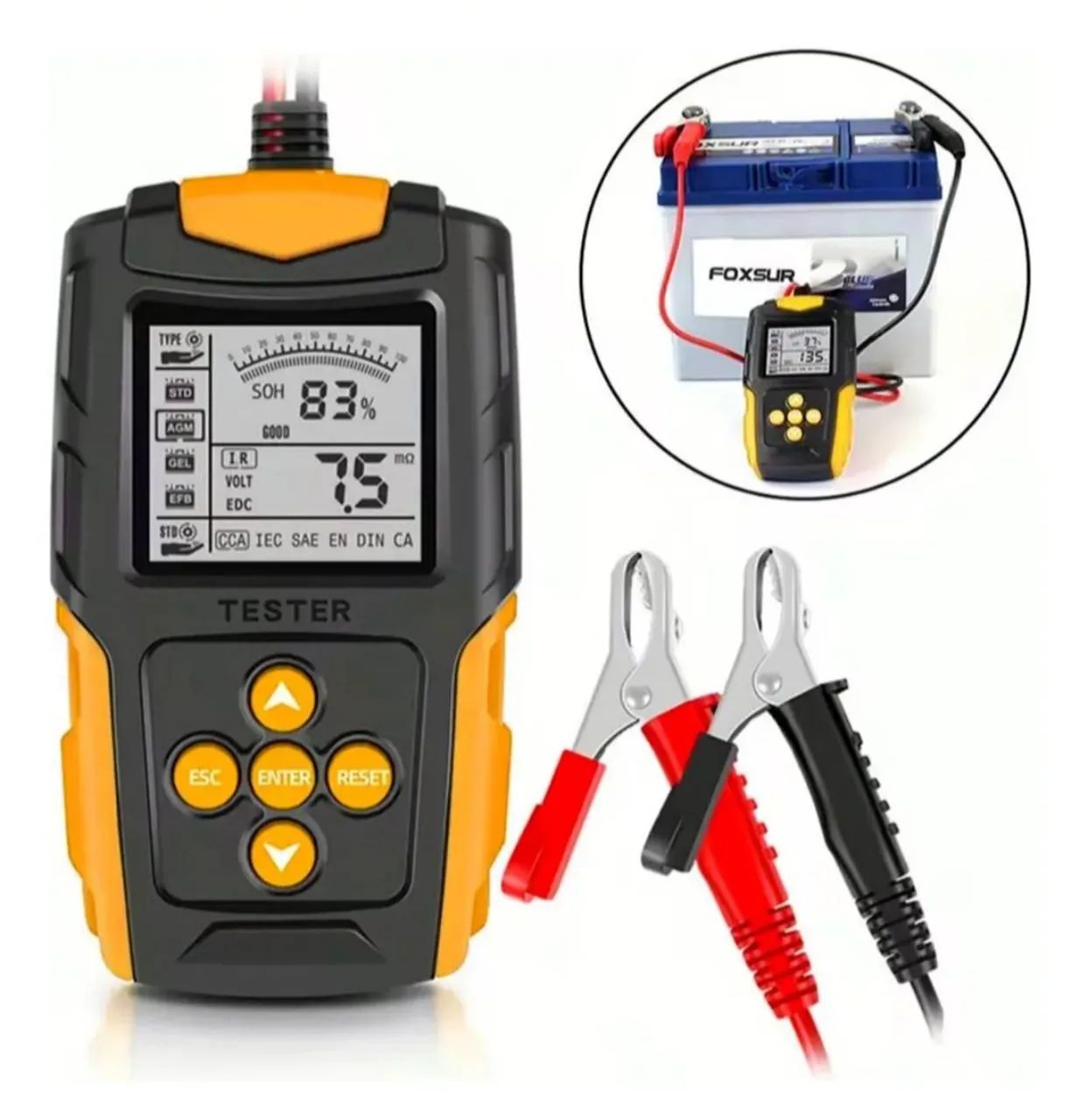 Teste e Analisador de Baterias 12v-24v Foxsur