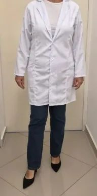 Avental Branco manga longa