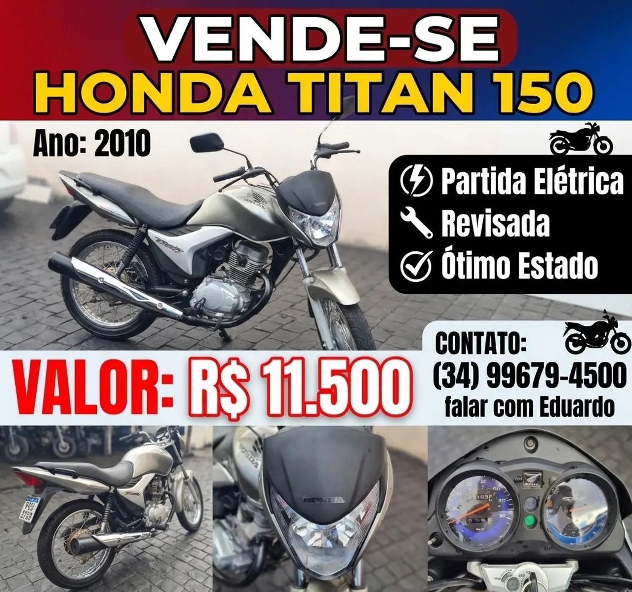 Titan150 2010 partida elétrica 