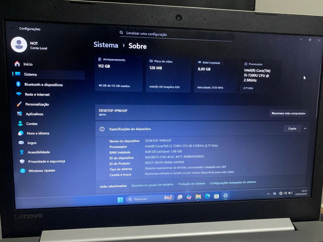 Notebook Lenovo 80YH - Foto 5