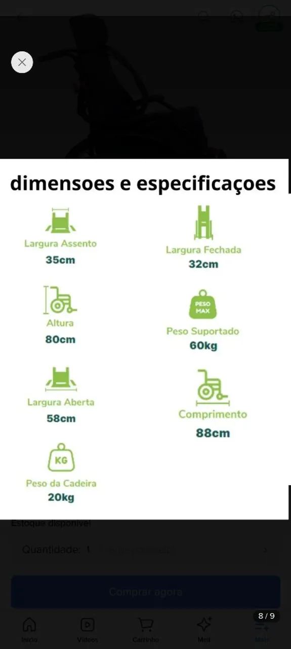 Cadeira de rodas  - Foto 2