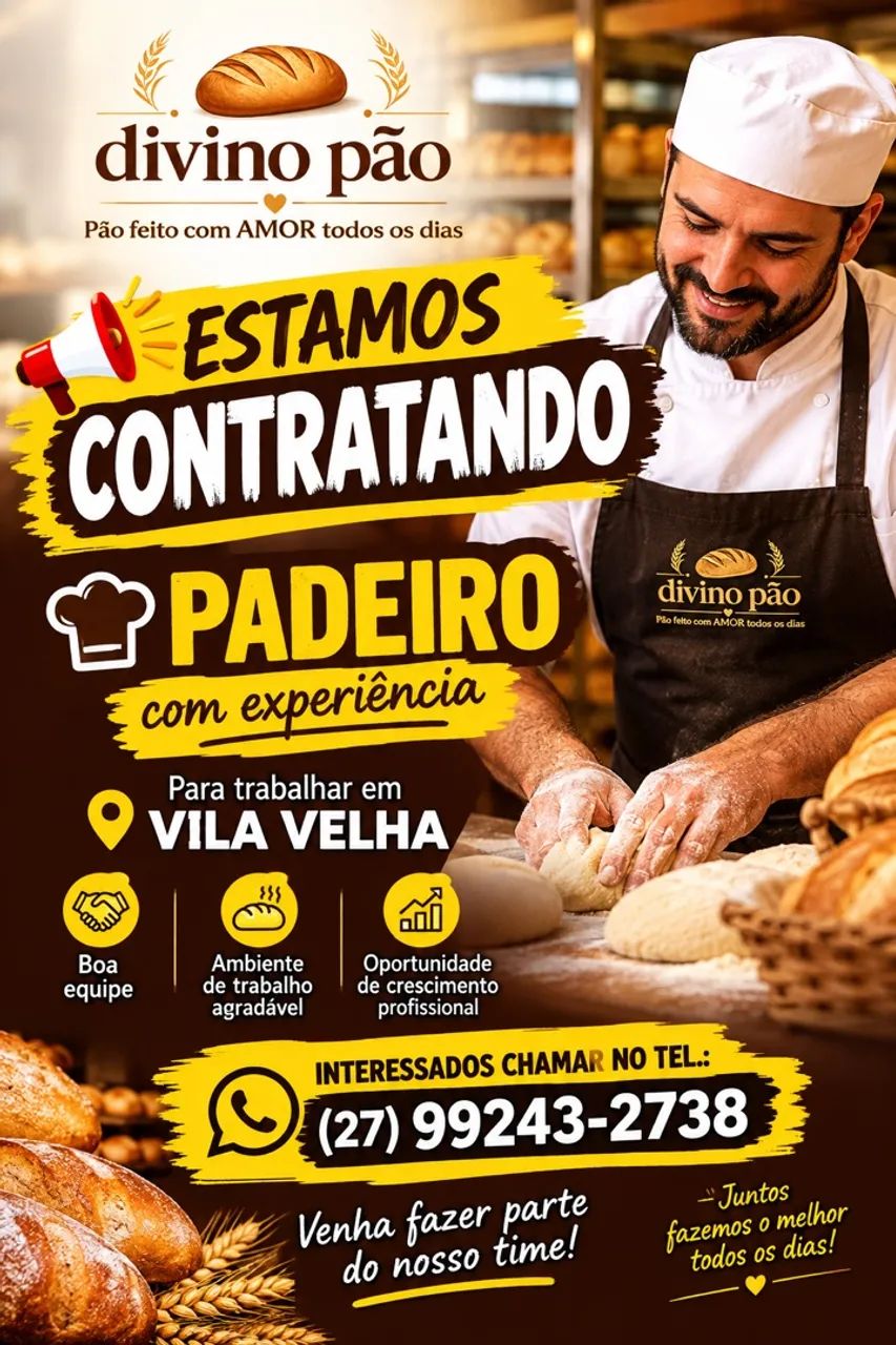 Contrata padeiro 