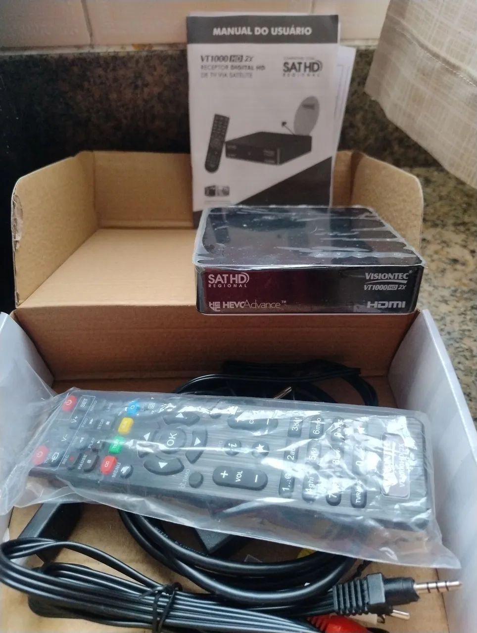 Receptor digital VT 1000 HD via satélite 