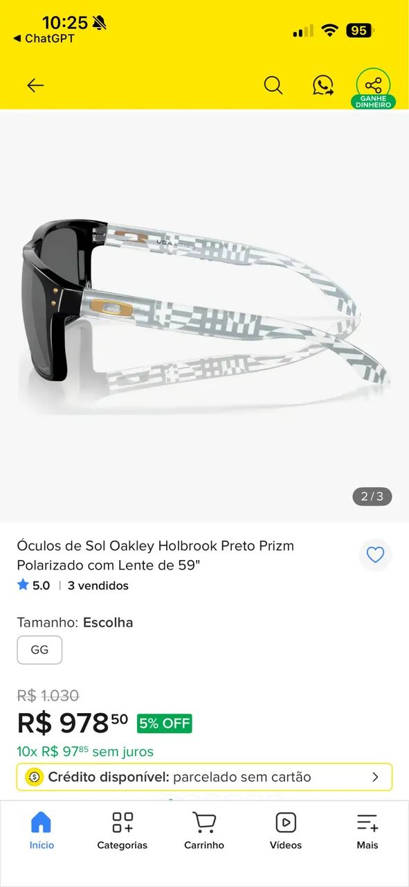 Óculos de Sol Oakley Black Polarized - Foto 3
