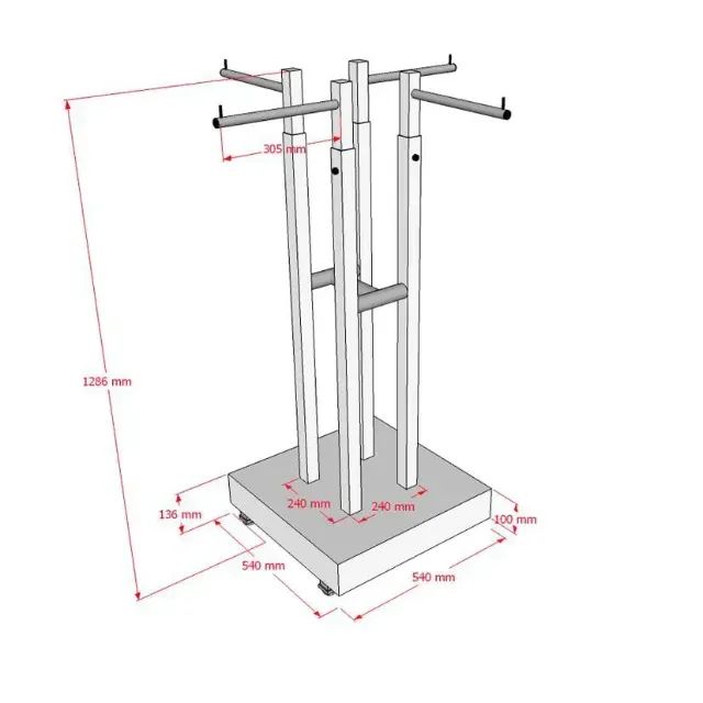 Expositor com 4 Braços cabideiros - Robust Base Em MDF  - Foto 2
