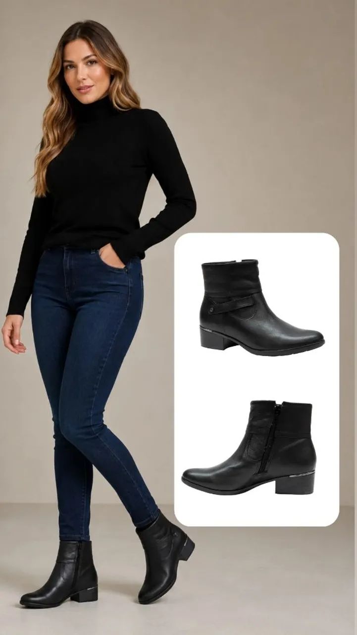 Bota feminina cano curto comfortflex (nova)