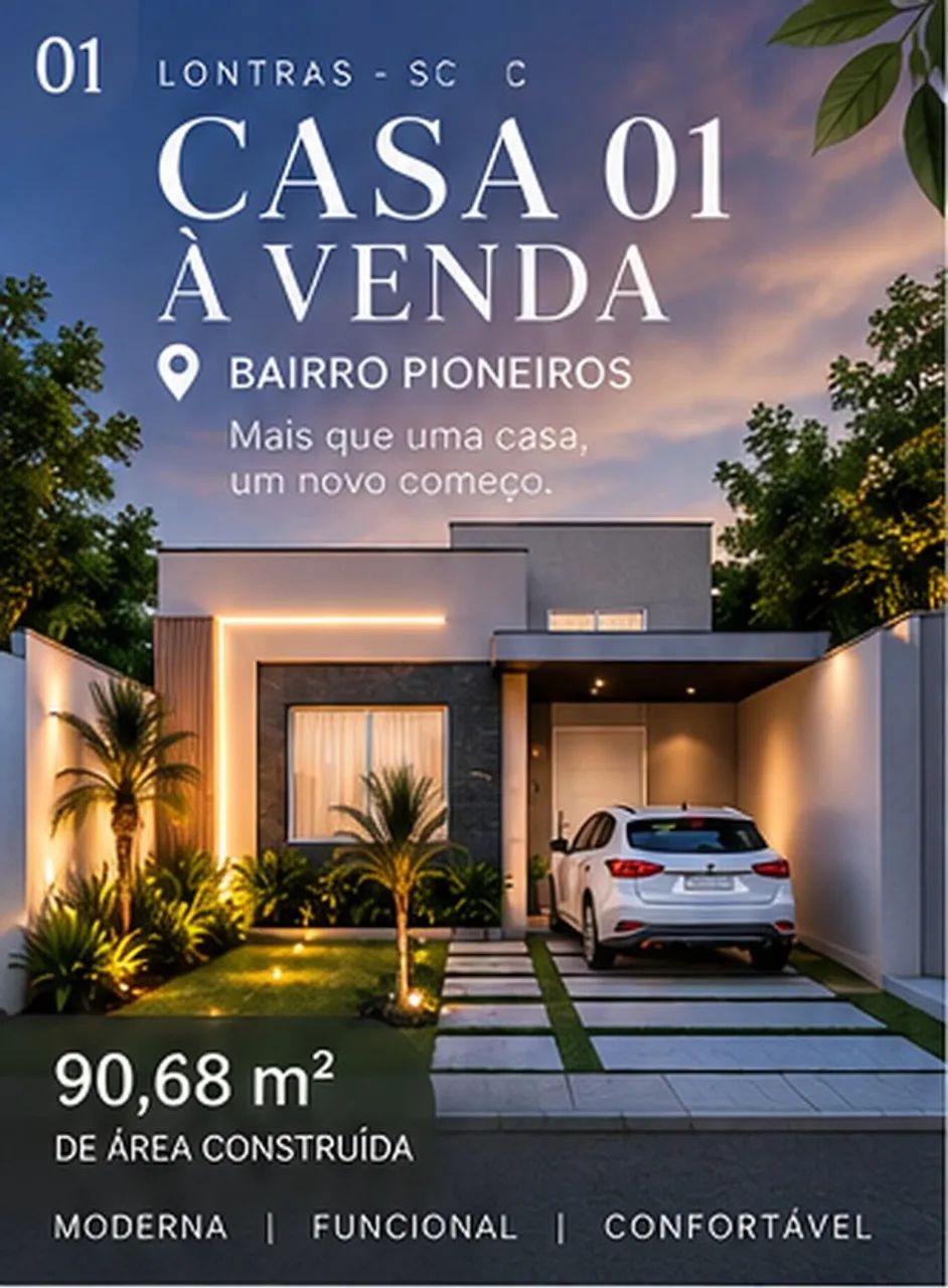 Casa nova em Lontras com suíte e Jardim de inverno e 3 quartos