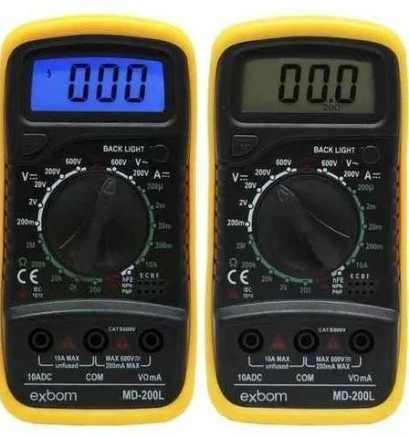 (NOVO) Multímetro Digital Portátil Lcd 3 ½ Dígito Iluminado Md-200l - Foto 2