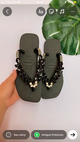 Havaianas square quadrada com pedraria 35-36