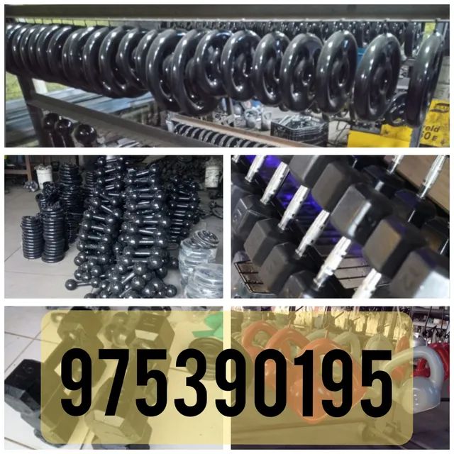 Anilhas barras halter pintado emborrachado piso