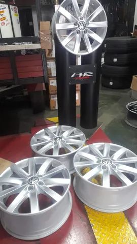 jogo de rodas jetta original vw 17x7 5x112 et54 semi nova  - Foto 4