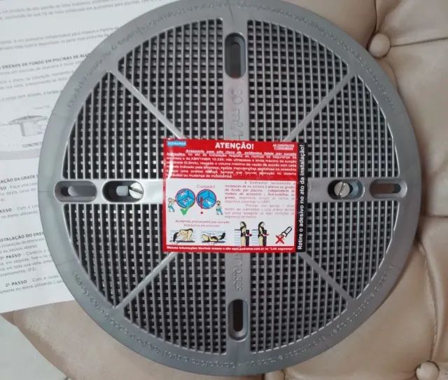 Grade para dreno fundo Piscina c/tampa-Sodramar- novo na caixa