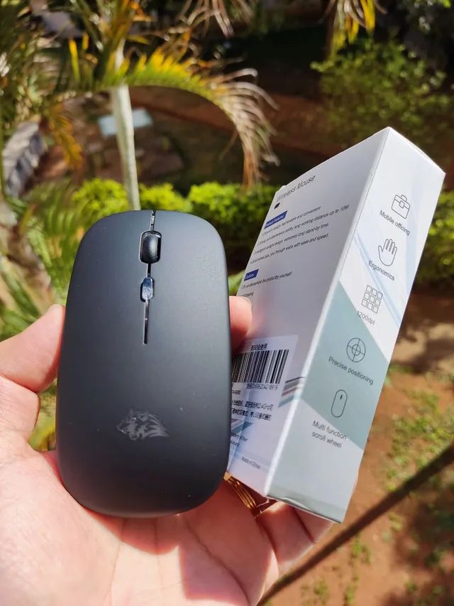 Mouse sem fio recarregável ou com fio temos os 2 - Foto 2