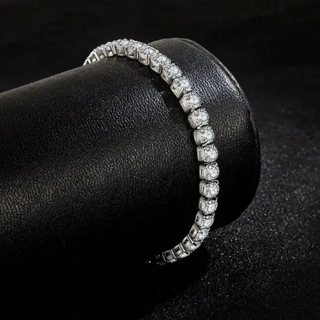 Pulseira ice Riviera cravjeada Hip hop moda luxo - Foto 4