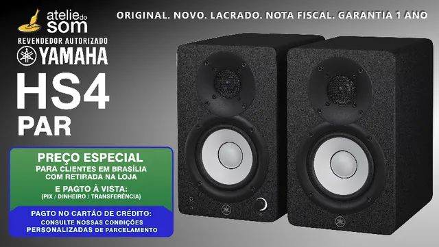 Hs4 Yamaha Pretas Caixas de Som (par) novas Lacradas Originais