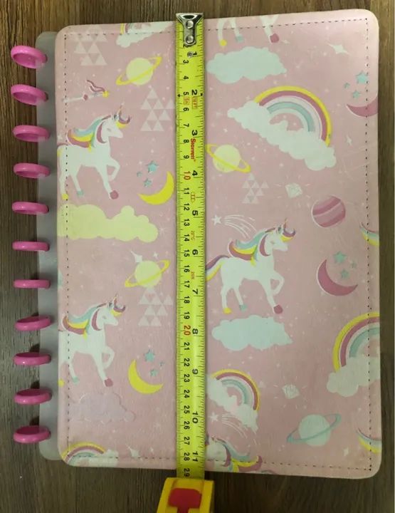 caderno inteligente grande unicórnio original (capas, discos e elástico) - Foto 4
