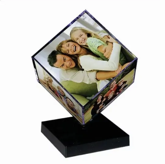 Porta Retrato - Foto Cubo Giratório Acrílico