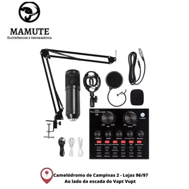 Microfone Com Braço Articulado Suporte + Mesa v8 Profissional