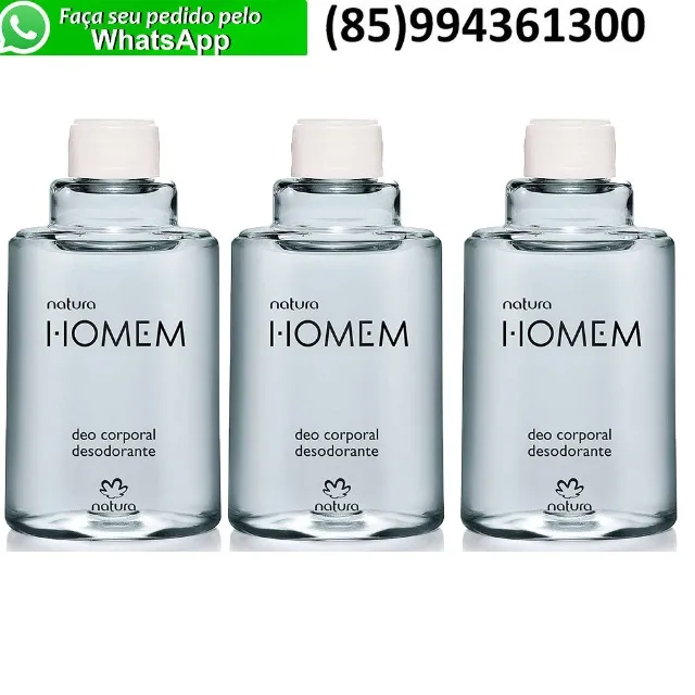 Kit 3 Refil Perfume Deo Corporal Homem Clássico Tradicional Masculino Natura 100ml