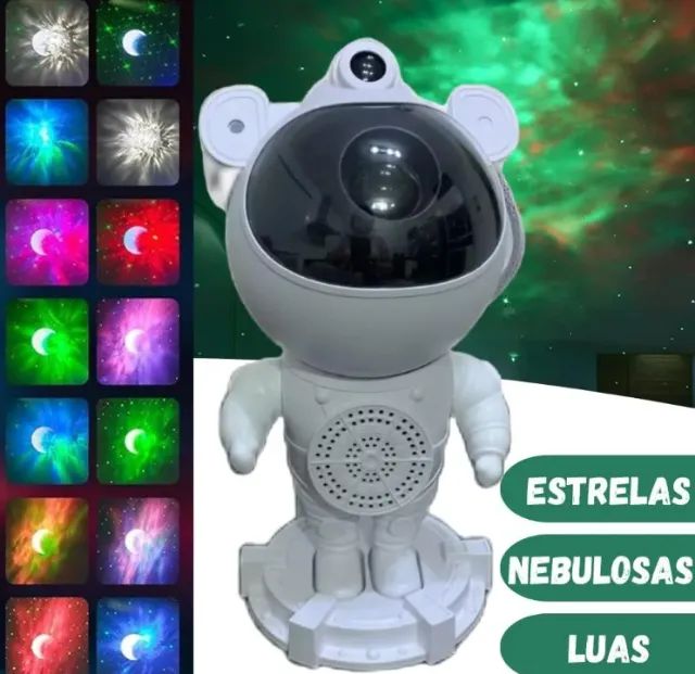 Projetor de Luz Galáxia+Estrelas Astronauta B-max BM-F997 c/Controle & Caixa de Som Blueto - Foto 2