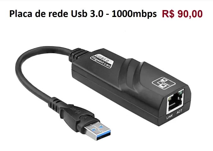 Placa de rede PCI / pci-e 1000mbps rj45 R$ 75,00 / USB - 90,00 - Foto 2