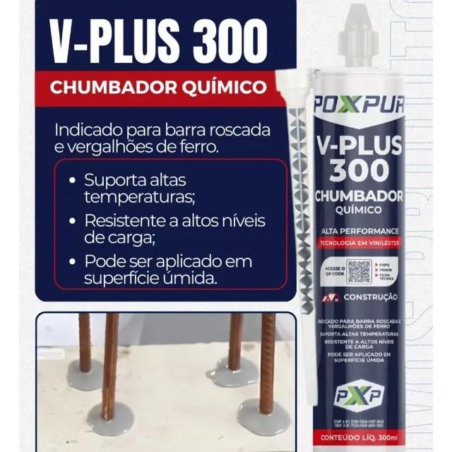 Chumbador Químico V-Plus 300 Poxpur - Foto 4