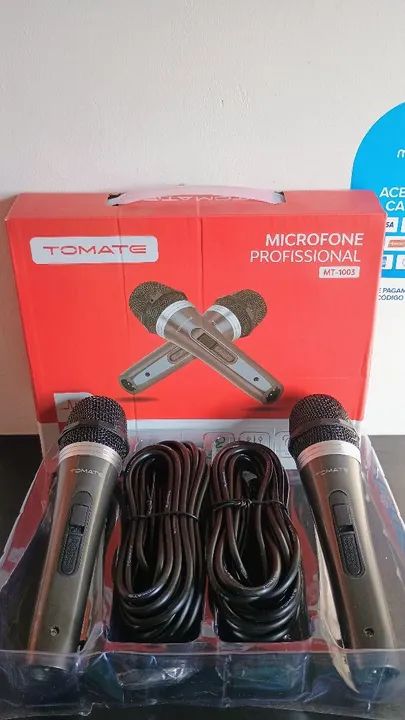 Microfone profissional duplo com fio/ MEGA PROMOÇÃO 