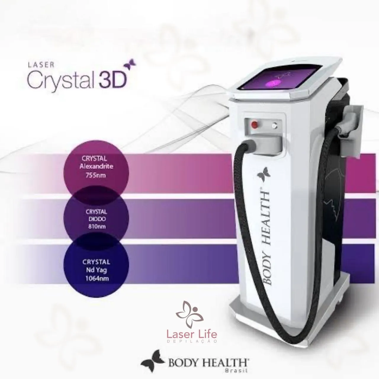 Laser Crystal 3D para Depilação - Body Health