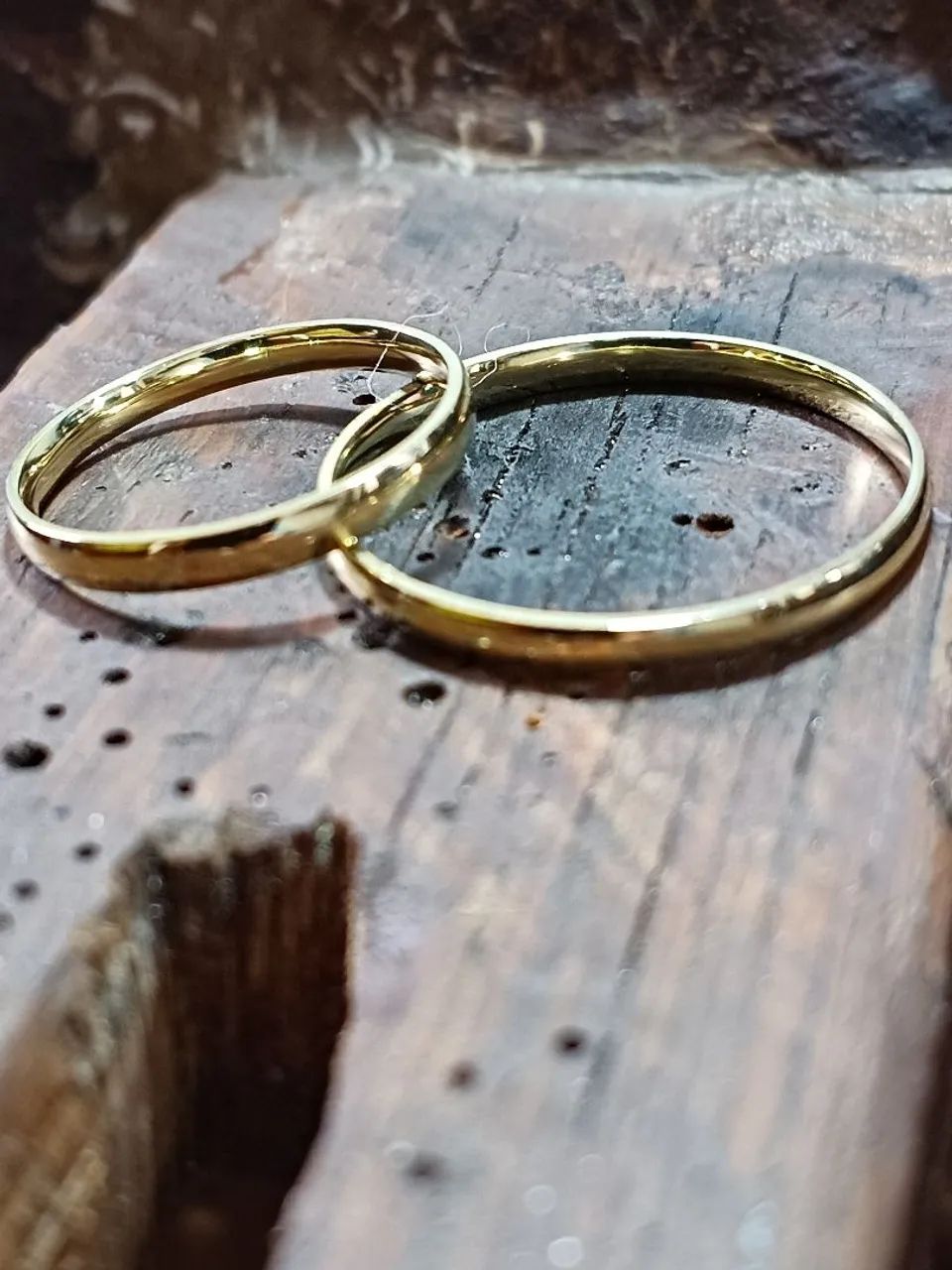 Alianças anatômicas em ouro 18k com prata - Foto 4