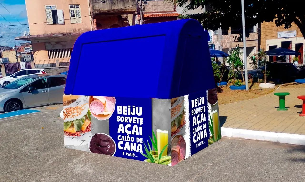 Barraca de fibra v final de linha do Garcia vendo ou alugo, valor neg Açaí e Caldo de Cana