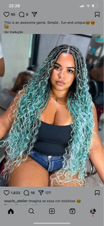 Tranças Box Braids Coloridas