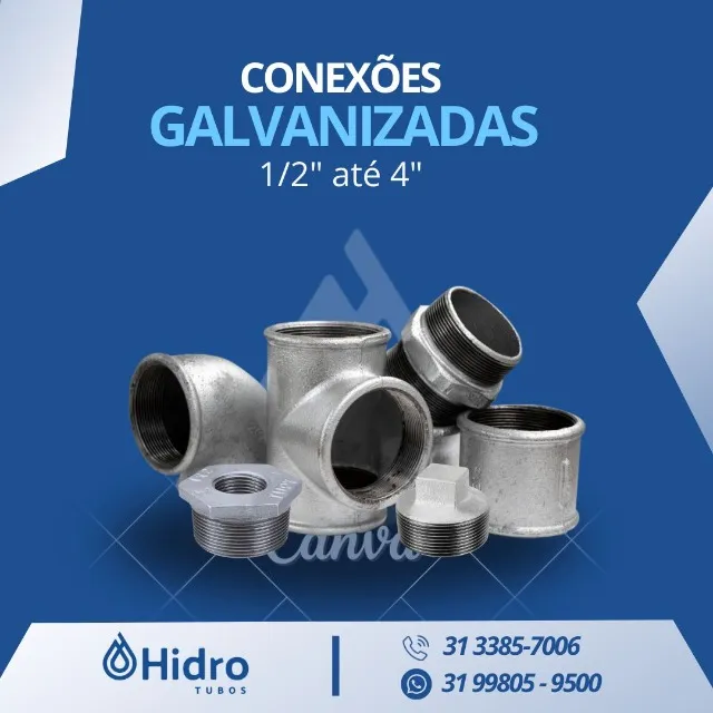 CONEXÕES GALVANIZADAS 1/2" ATÉ 4"