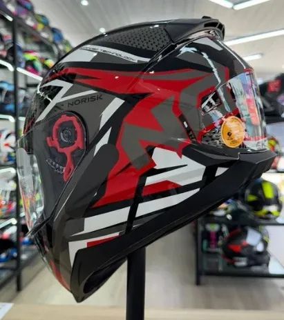 Capacete Norisk Razor, Black / Red, Cartão 12x - Foto 4