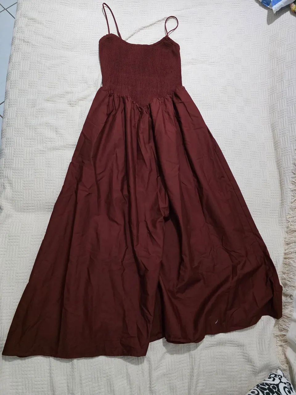 Desapego FARM vestido longo bordô  - Foto 3