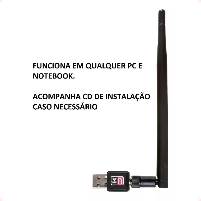 Adaptador Wifi Para PC Notebook Usb Antena Wireless - Foto 5