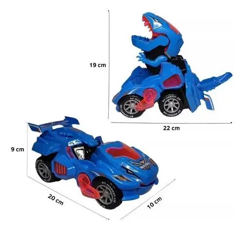 Carrinho Dinossauro Robô Transformável com Luz e Som - Foto 3
