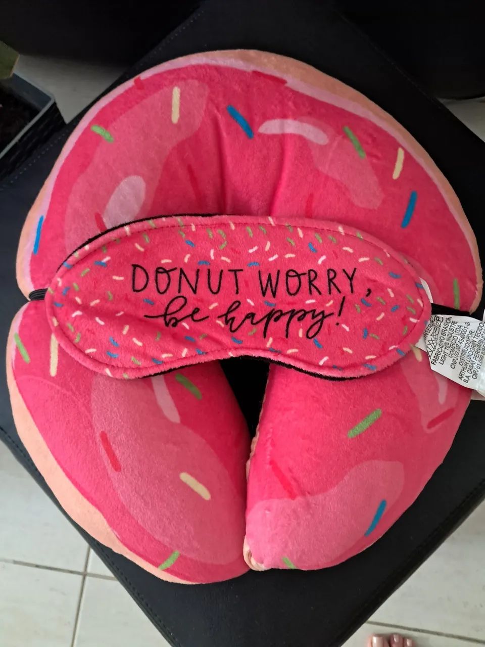 Kit de viagem: máscara e travesseiro donut