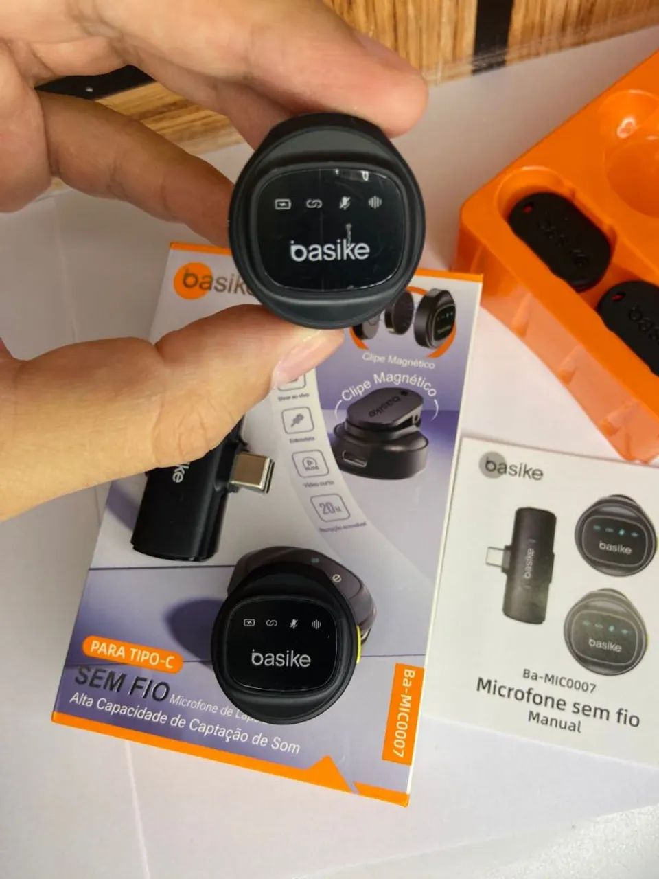 Microfone de Lapela Sem Fio Tipo C - BASIKE - Ba-MIC0007 - Foto 4