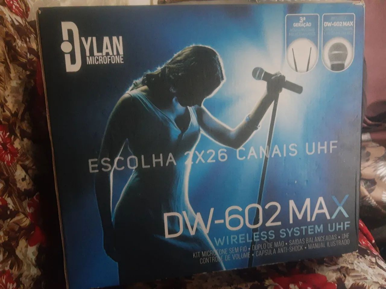 Microfone Sem Fio Dylan DW-602 Max 26 Canais UHF