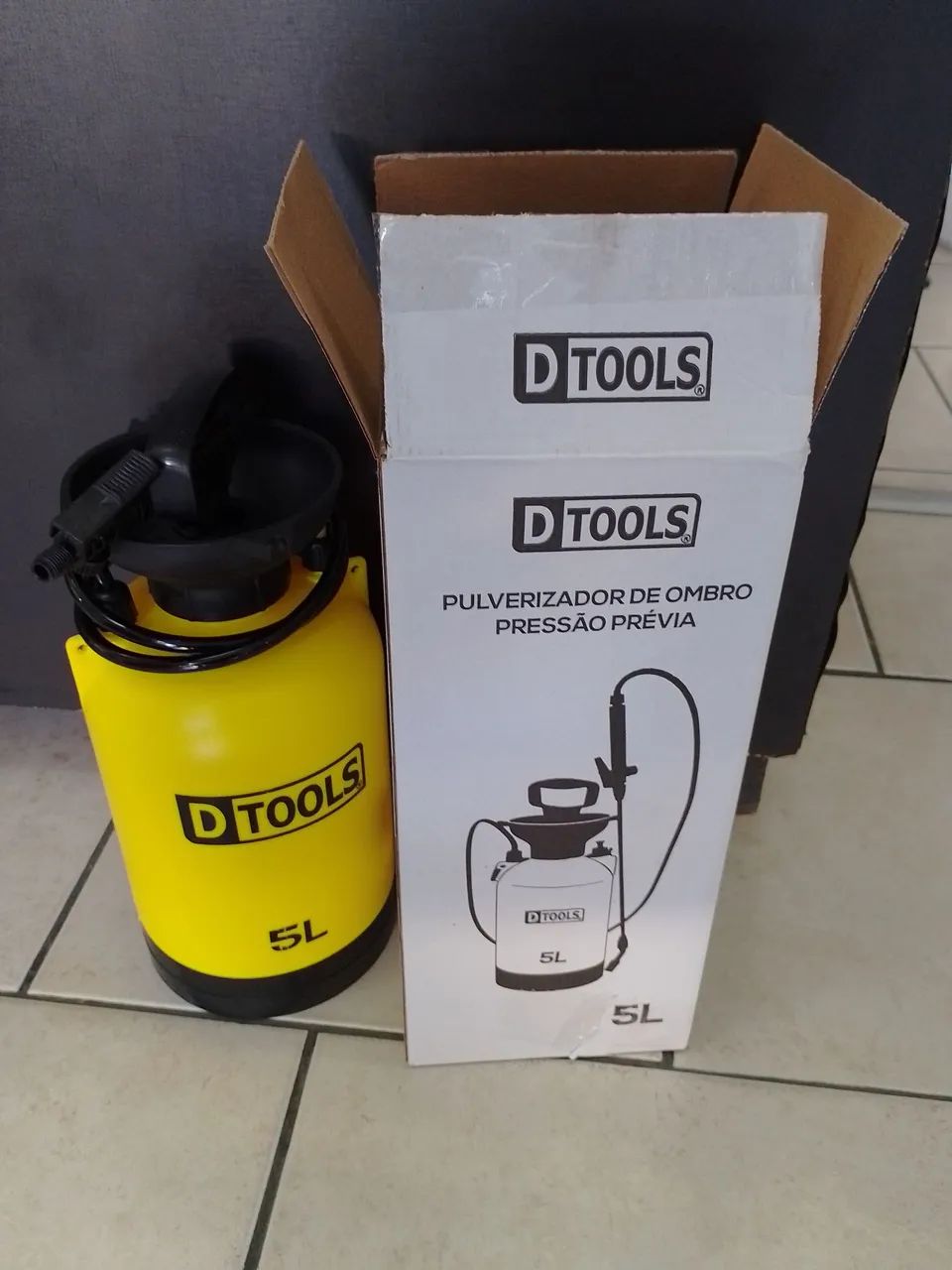 Pulverizador de Ombro 5L D Tools pressão previa